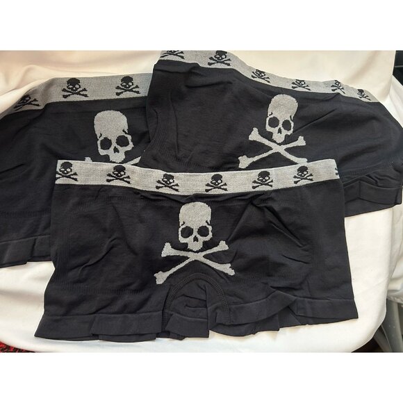 Dark queen boy shorts Women’s underwear skull & bones black  Lot Of 3 Sz small - Picture 1 of 16